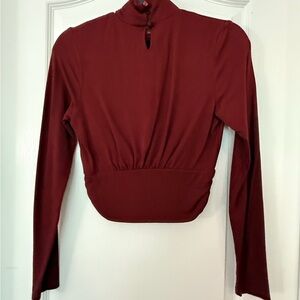 Brandy Melville Deep Red Long Sleeve Blouse